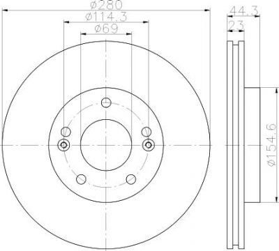 Hella 8DD 355 129-461 тормозной диск на HYUNDAI i30 купе