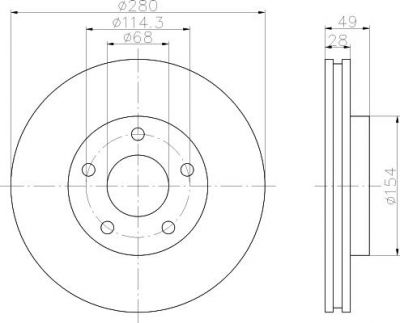 HELLA Диск тормозной NISSAN X-TRAIL (T30)/MAXIMA QX (A33)/PRIMERA (P12) передний вент. (402063Y502, 8DD355108-011)