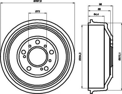 Hella 8DT 355 300-061 тормозной барабан на PEUGEOT BOXER автобус (230P)