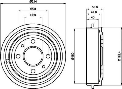 Hella 8DT 355 300-081 тормозной барабан на FIAT PUNTO (188)