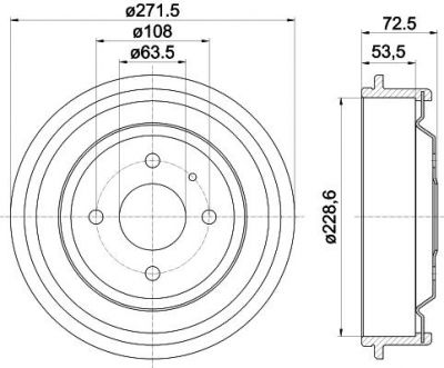 Hella 8DT 355 300-141 тормозной барабан на FORD TAUNUS '80 (GBS, GBNS)