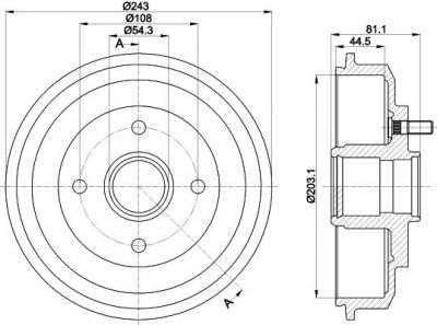 Hella 8DT 355 300-261 тормозной барабан на FORD FOCUS (DAW, DBW)