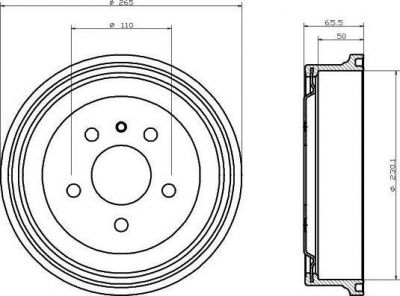 Hella 8DT 355 300-271 тормозной барабан на OPEL ZAFIRA A (F75_)