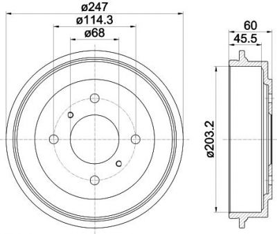 Hella 8DT 355 300-311 тормозной барабан на NISSAN PRIMERA (P10)