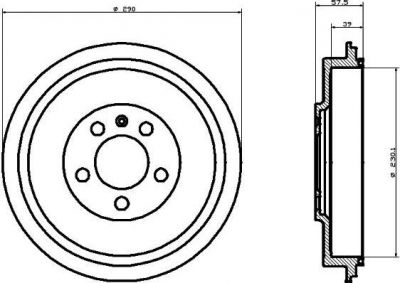 Hella 8DT 355 300-421 тормозной барабан на SKODA OCTAVIA Combi (1U5)