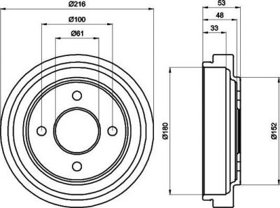 Hella 8DT 355 300-441 тормозной барабан на NISSAN MICRA II (K11)