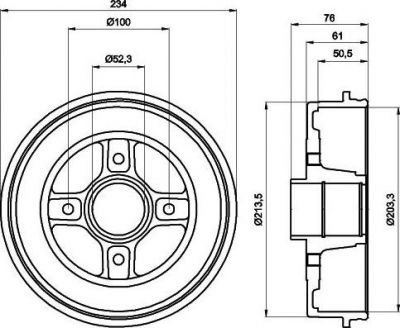 Hella 8DT 355 300-611 тормозной барабан на NISSAN MICRA III (K12)