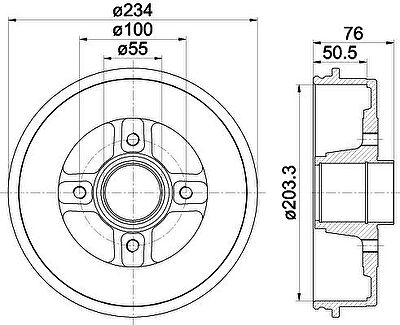 Hella 8DT 355 300-641 тормозной барабан на NISSAN KUBISTAR (X76)