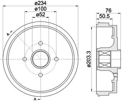 Hella 8DT 355 300-671 тормозной барабан на RENAULT CLIO II (BB0/1/2_, CB0/1/2_)