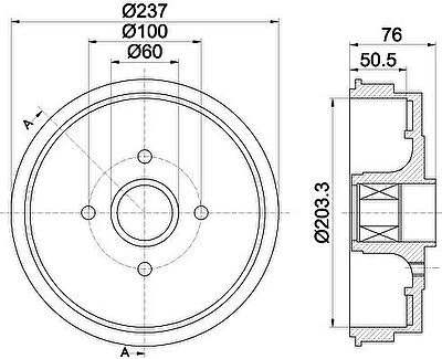 Hella 8DT 355 300-971 тормозной барабан на RENAULT CLIO III (BR0/1, CR0/1)