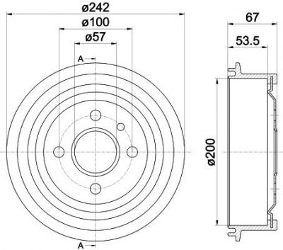 Hella 8DT 355 301-171 тормозной барабан на OPEL KADETT E Combo (38_, 48_)