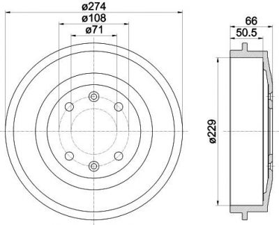 Hella 8DT 355 301-231 тормозной барабан на PEUGEOT PARTNER фургон (5)