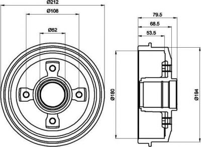 Hella 8DT 355 301-241 тормозной барабан на PEUGEOT 306 (7B, N3, N5)