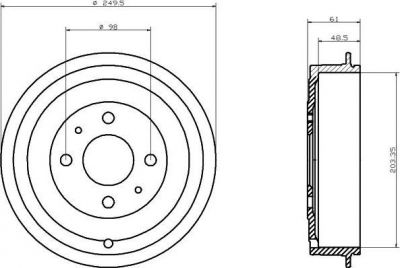 Hella 8DT 355 301-421 тормозной барабан на ALFA ROMEO 146 (930)