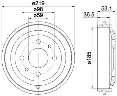 Hella 8DT 355 301-431 тормозной барабан на FIAT ALBEA (178_)