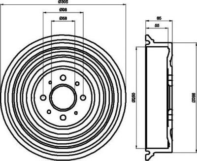 Hella 8DT 355 301-531 тормозной барабан на LADA ZHIGULI