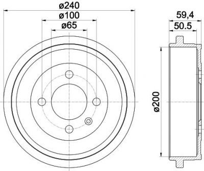 Hella 8DT 355 301-571 тормозной барабан на VW POLO CLASSIC (6KV2)