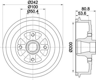 Hella 8DT 355 301-801 тормозной барабан на CHEVROLET LANOS седан