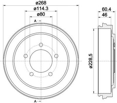 Hella 8DT 355 301-921 тормозной барабан на JEEP PATRIOT (MK74)