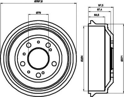 Hella 8DT 355 302-191 тормозной барабан на PEUGEOT BOXER автобус (230P)