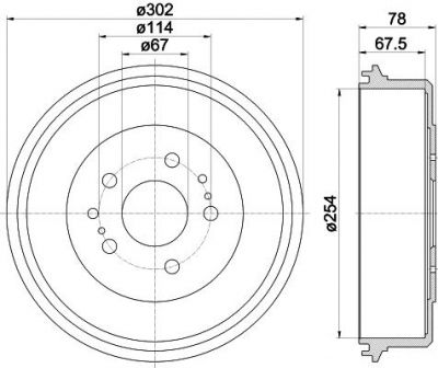 Hella 8DT 355 302-201 тормозной барабан на TOYOTA HILUX II пикап (LN8_, RN5_, LN6_, YN6_, YN5_, LN5_, RN6_)