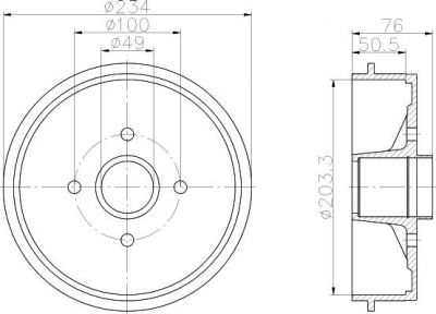 Hella 8DT 355 302-221 тормозной барабан на RENAULT 19 II (B/C53_)