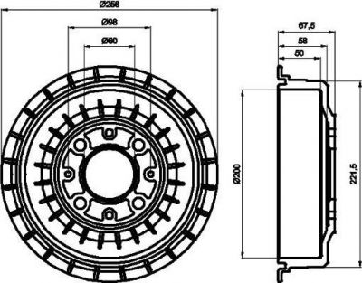 Hella 8DT 355 302-271 тормозной барабан на LADA 112