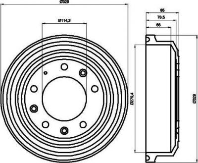 Hella 8DT 355 302-371 тормозной барабан на LAND ROVER DEFENDER Station Wagon (LD)
