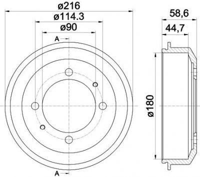 Hella 8DT 355 302-461 тормозной барабан на HYUNDAI ACCENT I (X-3)