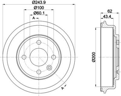 Hella 8DT 355 302-651 тормозной барабан на CHEVROLET AVEO седан (T300)