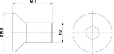 Hella 8DZ 355 209-061 болт, диск тормозного механизма на MAZDA 626 IV Hatchback (GE)