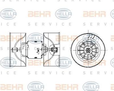 Hella 8EW 009 100-531 вентилятор салона на 3 (E36)