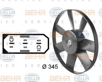 Hella 8EW 009 144-581 вентилятор, охлаждение двигателя на SKODA FABIA Combi