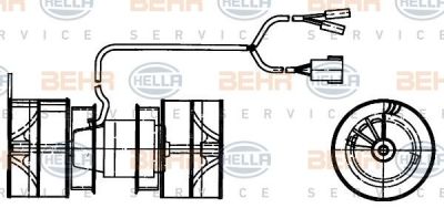 Hella 8EW 009 157-361 вентилятор салона на MERCEDES-BENZ O 305