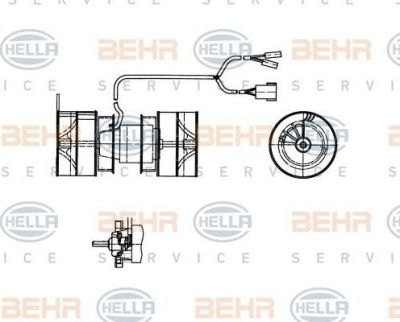 Hella 8EW 009 157-741 вентилятор салона на MERCEDES-BENZ O 305