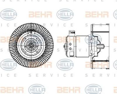 Hella 8EW 009 158-041 вентилятор салона на 3 (E46)