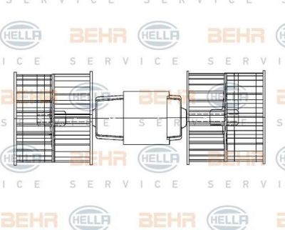 Hella 8EW 009 158-281 вентилятор салона на 3 (E21)