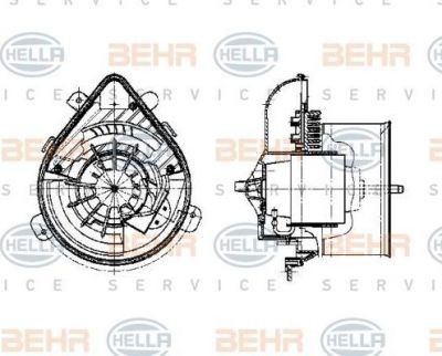 Hella 8EW 009 159-391 вентилятор салона на PEUGEOT 806 (221)