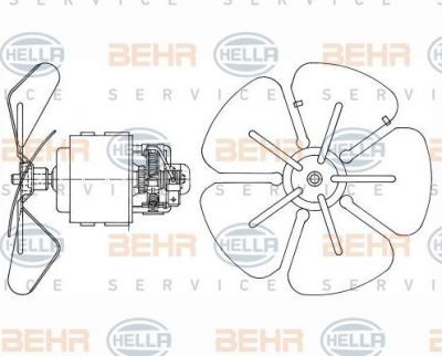 Hella 8EW 009 160-291 вентилятор салона на MAN F 90 Unterflur