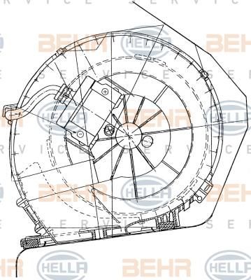 Hella 8EW 351 034-051 вентилятор салона на RENAULT KANGOO (KC0/1_)