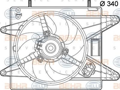 Hella 8EW 351 039-431 вентилятор, охлаждение двигателя на FIAT MULTIPLA (186)