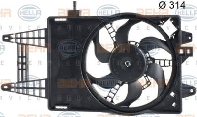Hella 8EW 351 039-661 вентилятор, охлаждение двигателя на FIAT PUNTO (188)