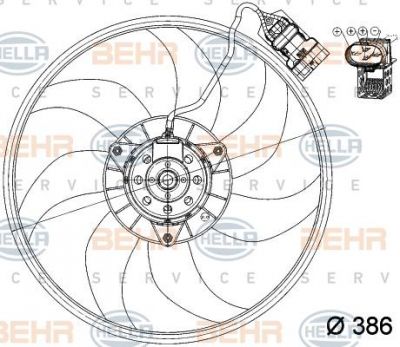 Hella 8EW 351 039-711 вентилятор, охлаждение двигателя на OPEL CORSA C фургон (F08, W5L)