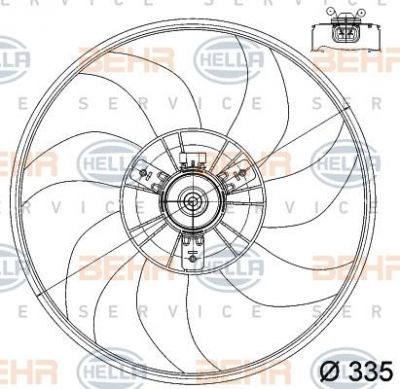 Hella 8EW 351 039-751 вентилятор, охлаждение двигателя на OPEL CORSA C фургон (F08, W5L)