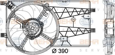 Hella 8EW 351 040-311 вентилятор, охлаждение двигателя на PEUGEOT BIPPER Tepee