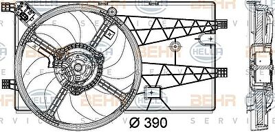 Hella 8EW 351 040-321 вентилятор, охлаждение двигателя на PEUGEOT BIPPER Tepee