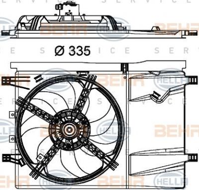 Hella 8EW 351 040-341 вентилятор, охлаждение двигателя на FIAT QUBO (225)