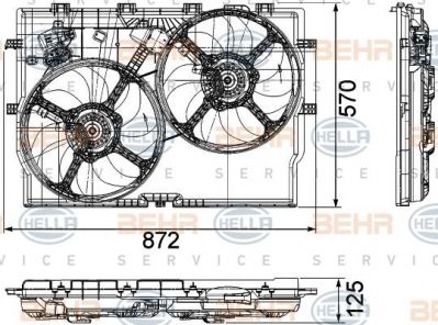 Hella 8EW 351 040-621 вентилятор, охлаждение двигателя на FIAT DUCATO фургон (250, 290)