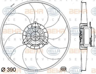 Hella 8EW 351 041-241 вентилятор, охлаждение двигателя на RENAULT LAGUNA I (B56_, 556_)