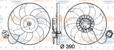 Hella 8EW 351 041-461 вентилятор, охлаждение двигателя на OPEL INSIGNIA седан